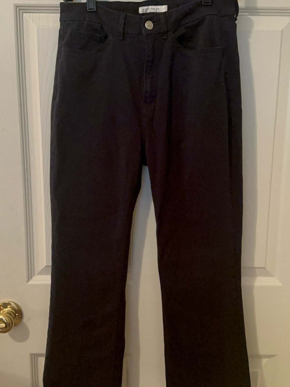 Peter Millar Black Pants with Branded Button